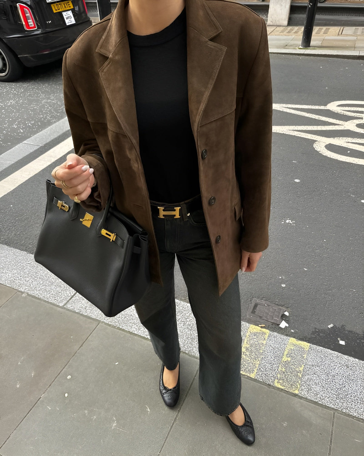 Lavinia | Women's Genuine Suede One-Button Blazer