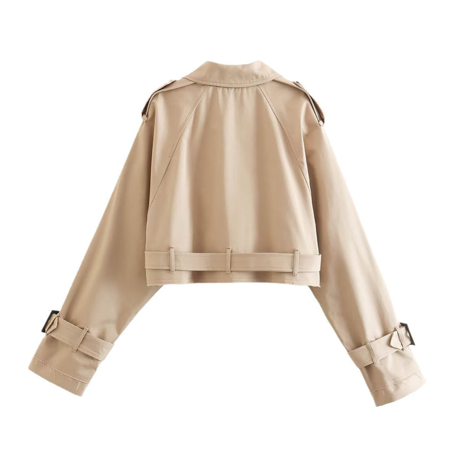 Bailey | Women's Chic Cropped Belted Trench Coat