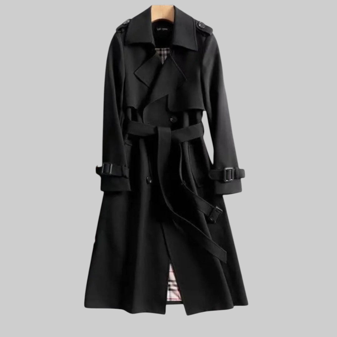 Julia | Women's Long Double-Breasted Belted Trench Coat