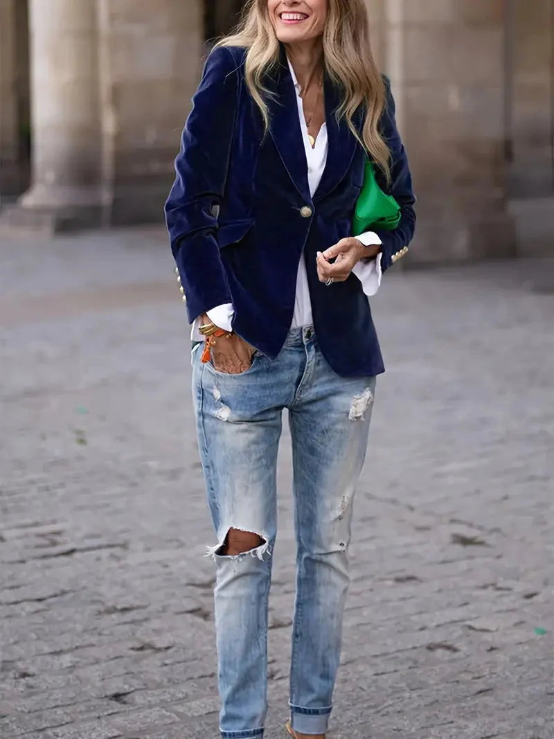 Camille | Women's Velvet Tailored Blazer
