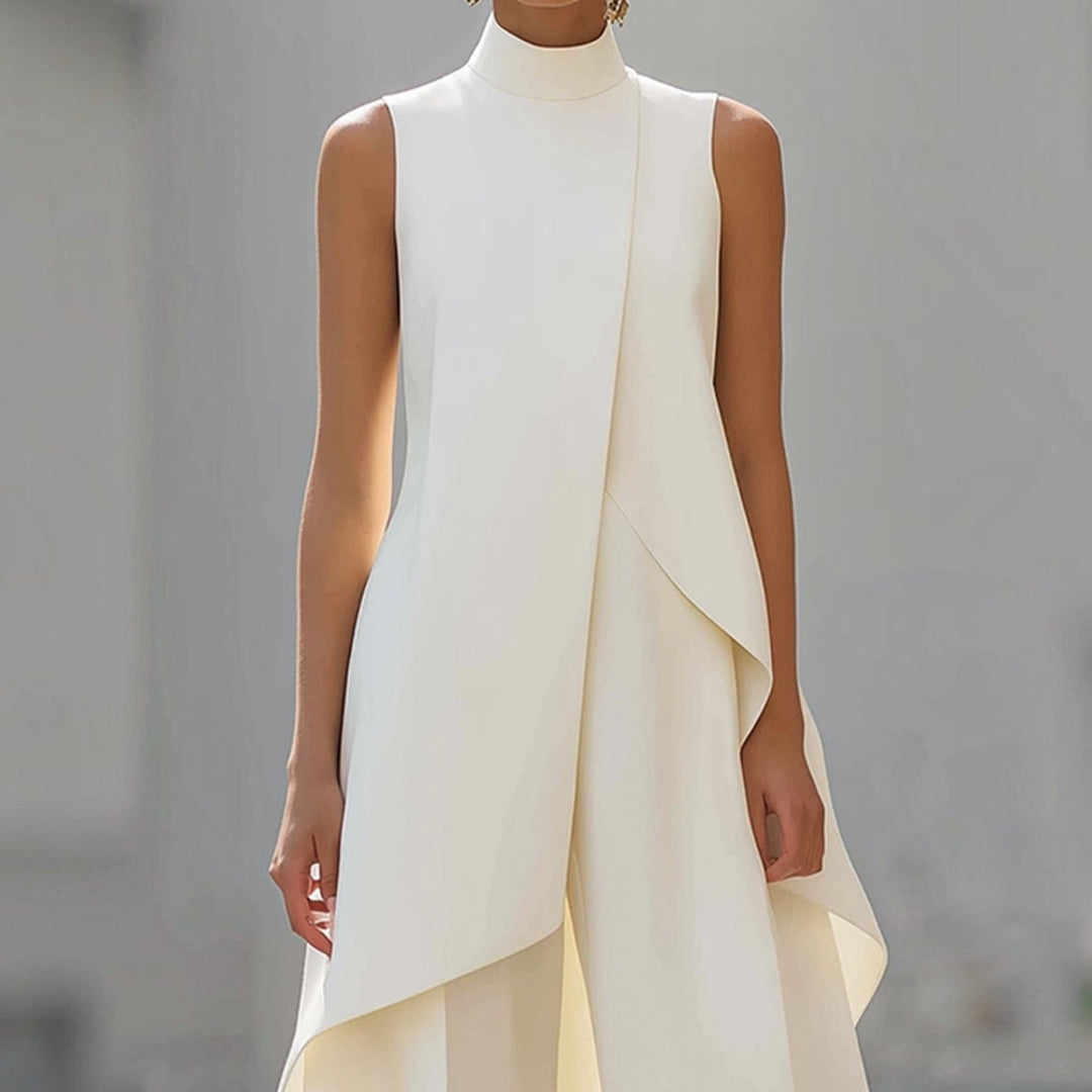 Fiorella draped high-neck jumpsuit