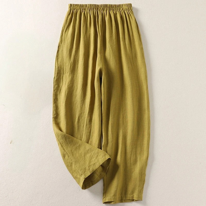 Greta Wide-Leg Pull-On Trousers – Olive