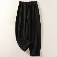 Greta Wide-Leg Pull-On Trousers – Black
