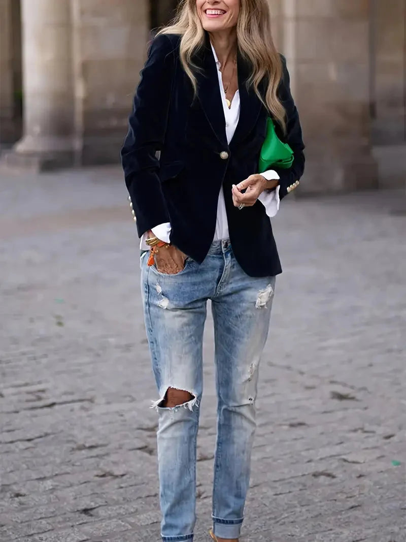 Camille | Women's Velvet Tailored Blazer