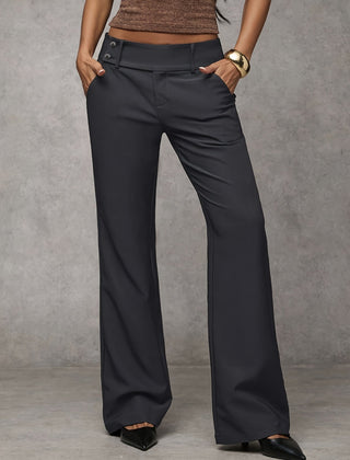 Philippa high-waist wide-leg trousers in Dark Grey