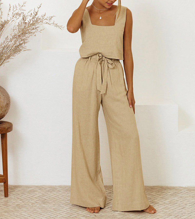 Wiola™  Minimalist Top And Wide-Leg Pants Set
