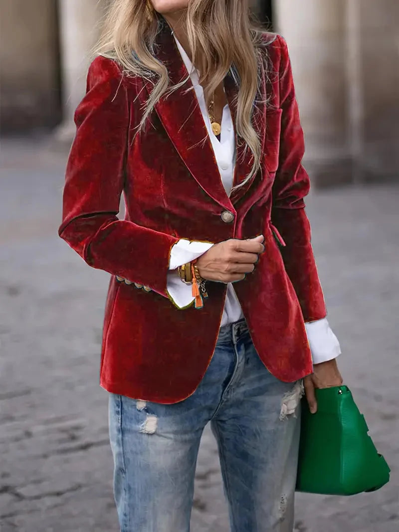 Camille | Women's Velvet Tailored Blazer