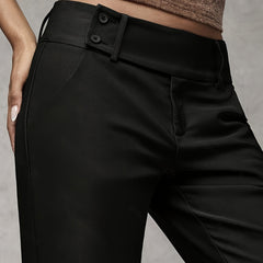 Philippa trousers wide waistband with two-button detail