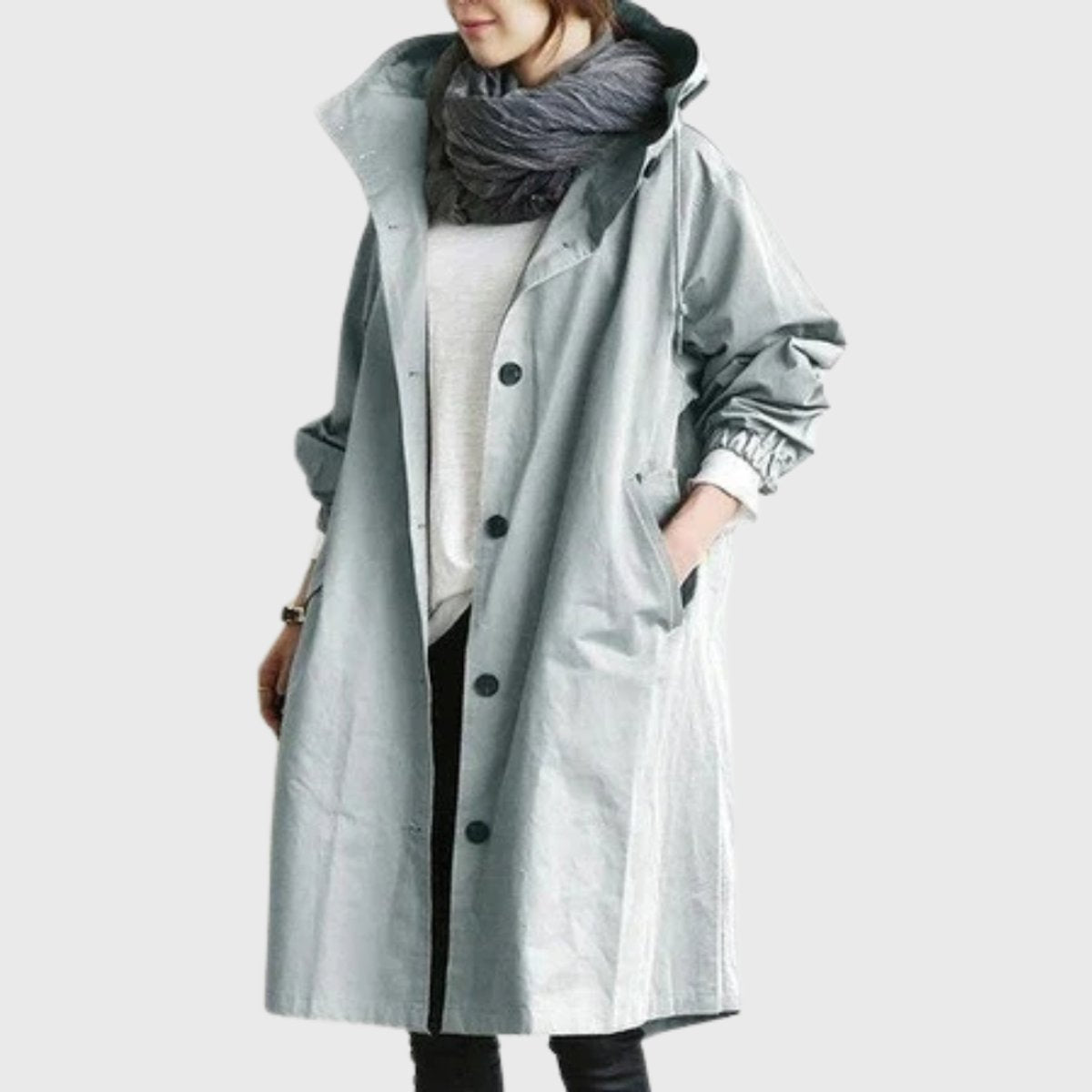 Ottilie | Women's Long Water-Resistant Hooded Trench Coat