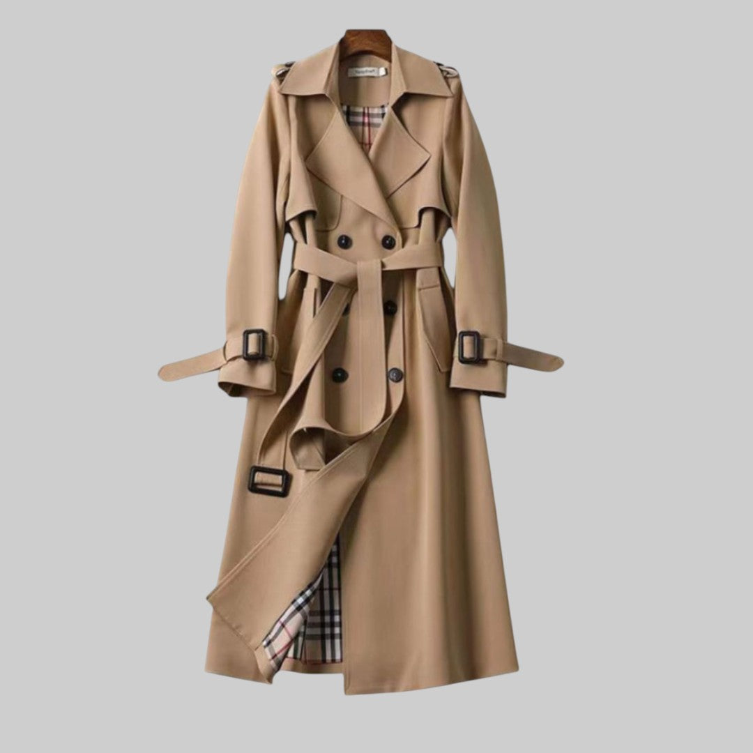 Julia | Women's Long Double-Breasted Belted Trench Coat