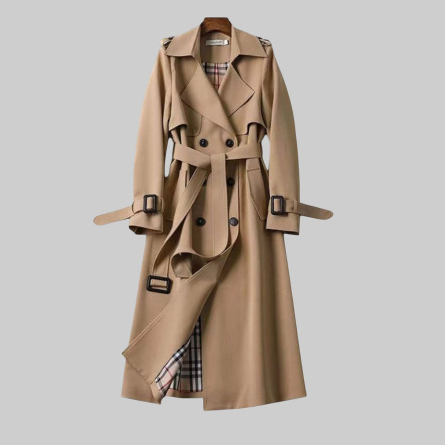 Julia | Women's Long Double-Breasted Belted Trench Coat