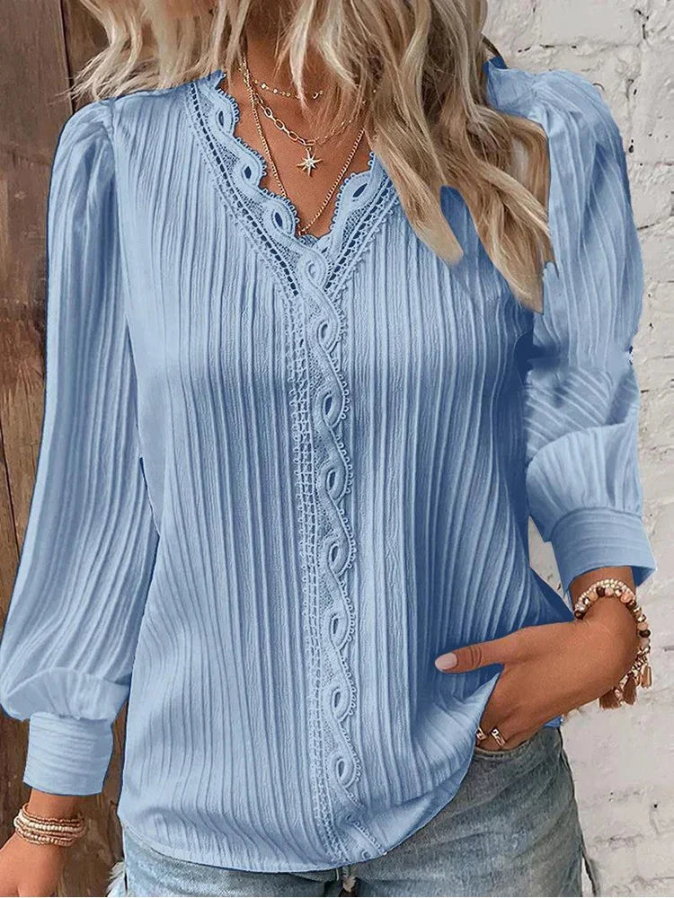 Aliya | Elegant Lace-Trimmed Blouse