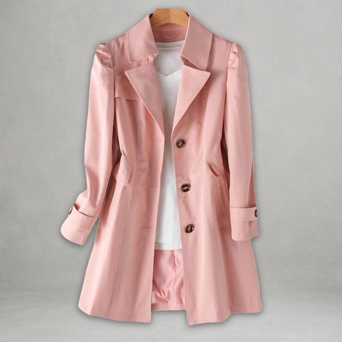 Seren | Women's Elegant Single-Breasted Cotton-Nylon Trench Coat