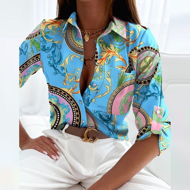 Jessie | Classic Collared Printed Blouse