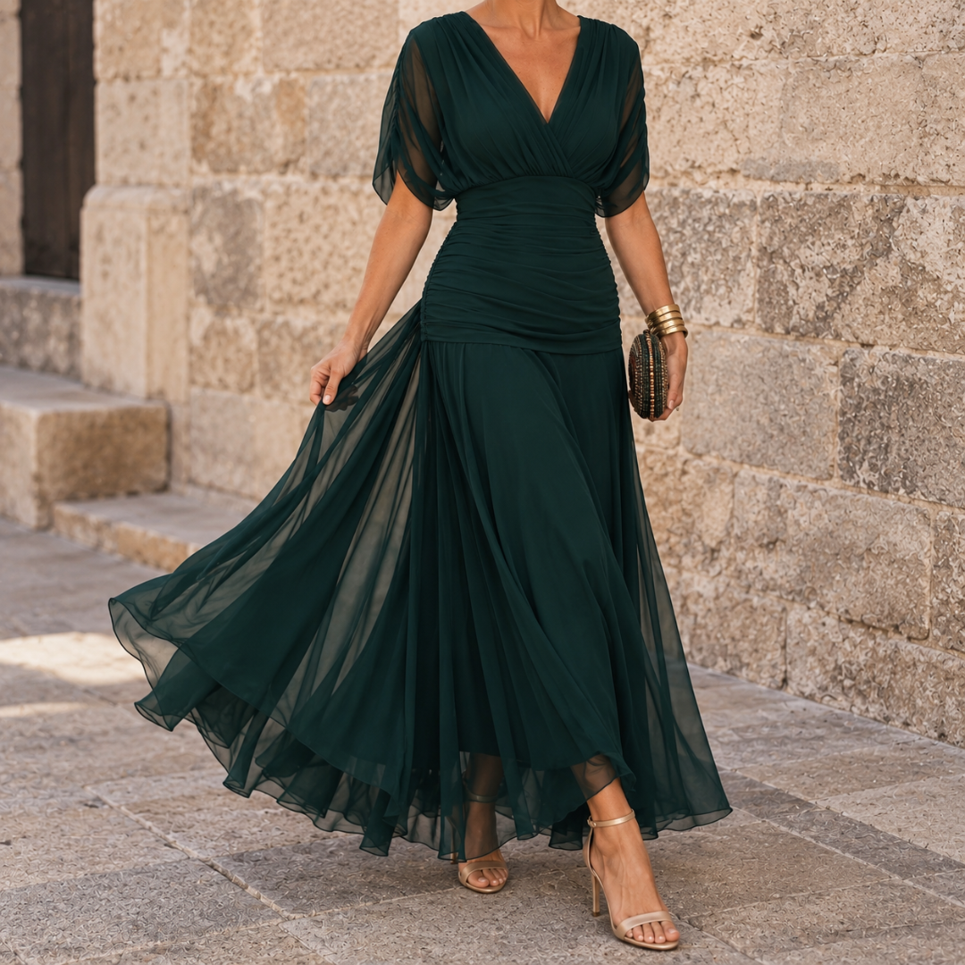 Mikaela | Tummy Flattering Off Shoulder Maxi Dress