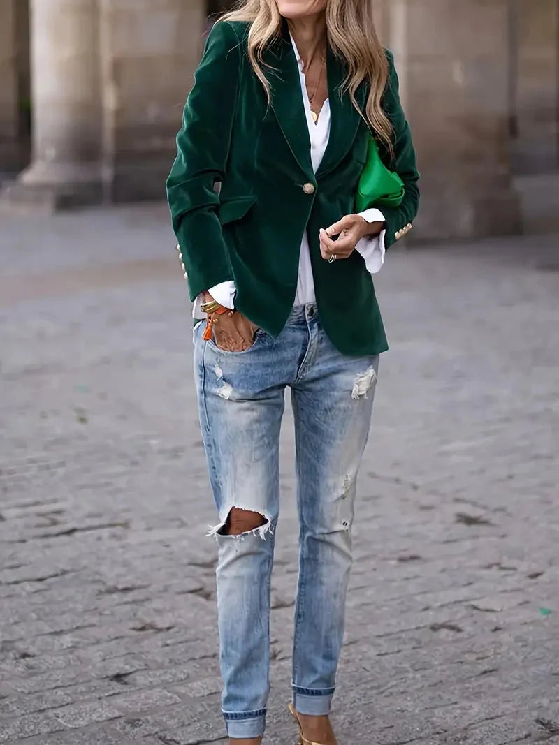 Camille | Women's Velvet Tailored Blazer