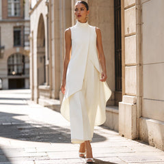 Fiorella draped high-neck jumpsuit