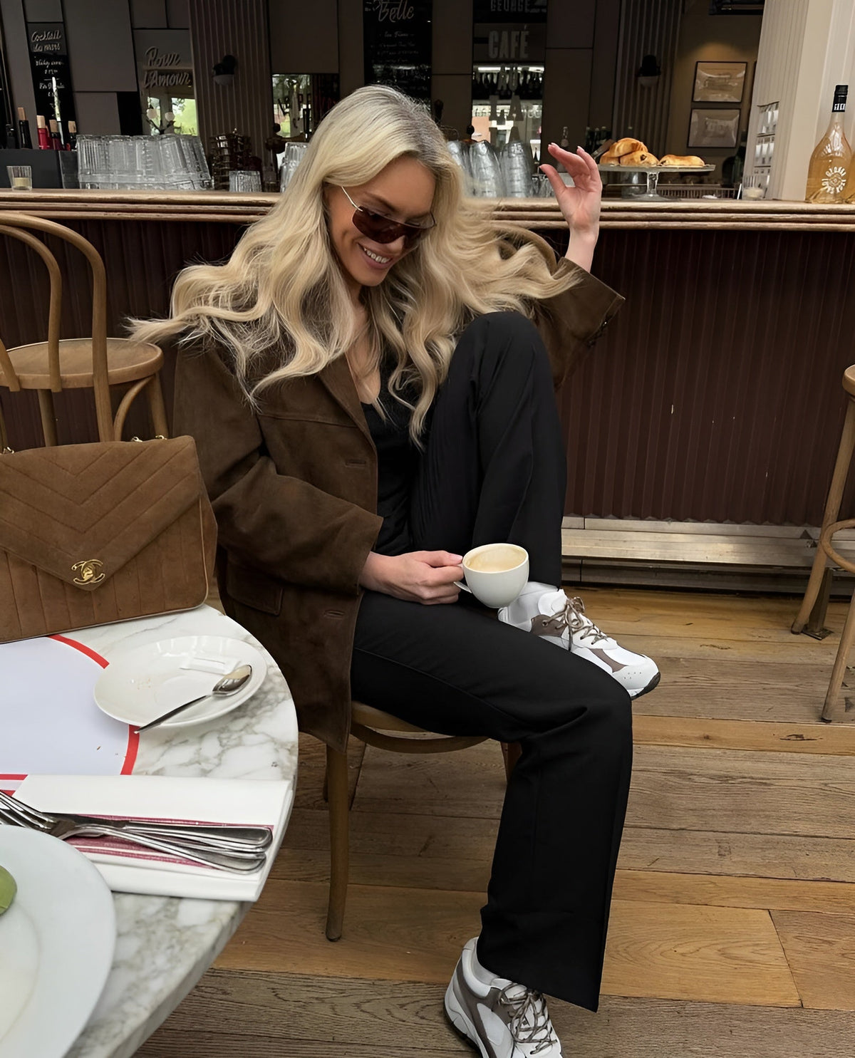 Lavinia | Women's Genuine Suede One-Button Blazer