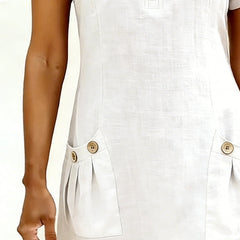 Tamsin dress in White, pocket detail