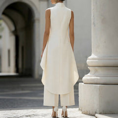 Fiorella draped high-neck jumpsuit
