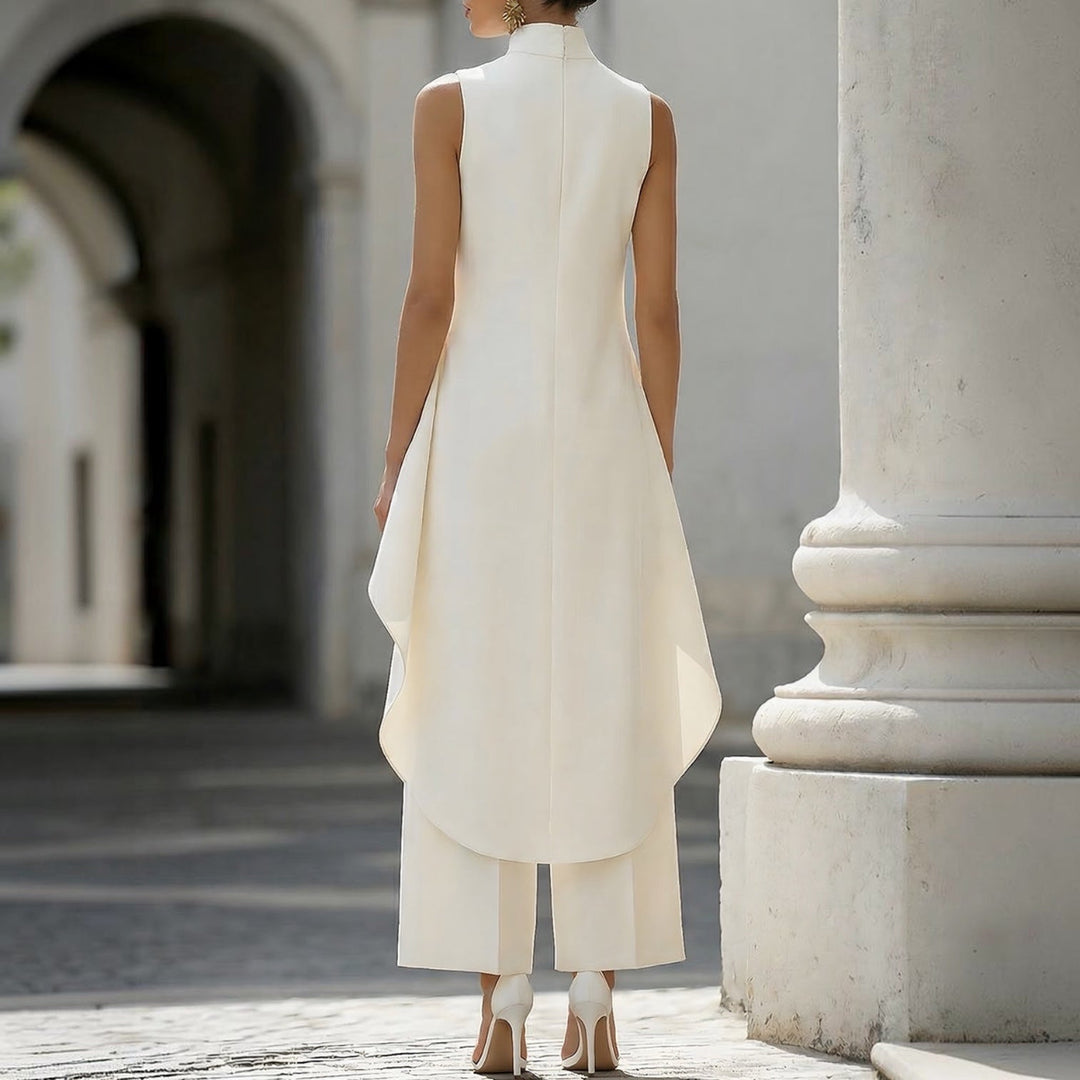 Fiorella draped high-neck jumpsuit