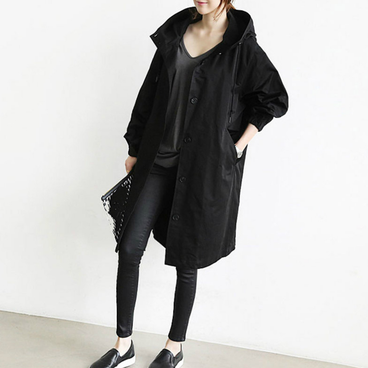 Nadine | Women's Long Hooded Trench Coat