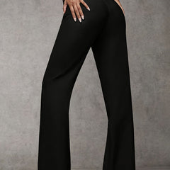 Philippa wide-leg trousers in Black, back view