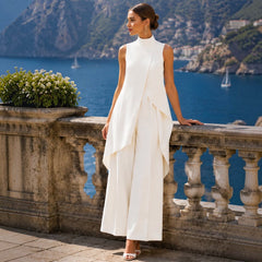 Fiorella draped high-neck jumpsuit