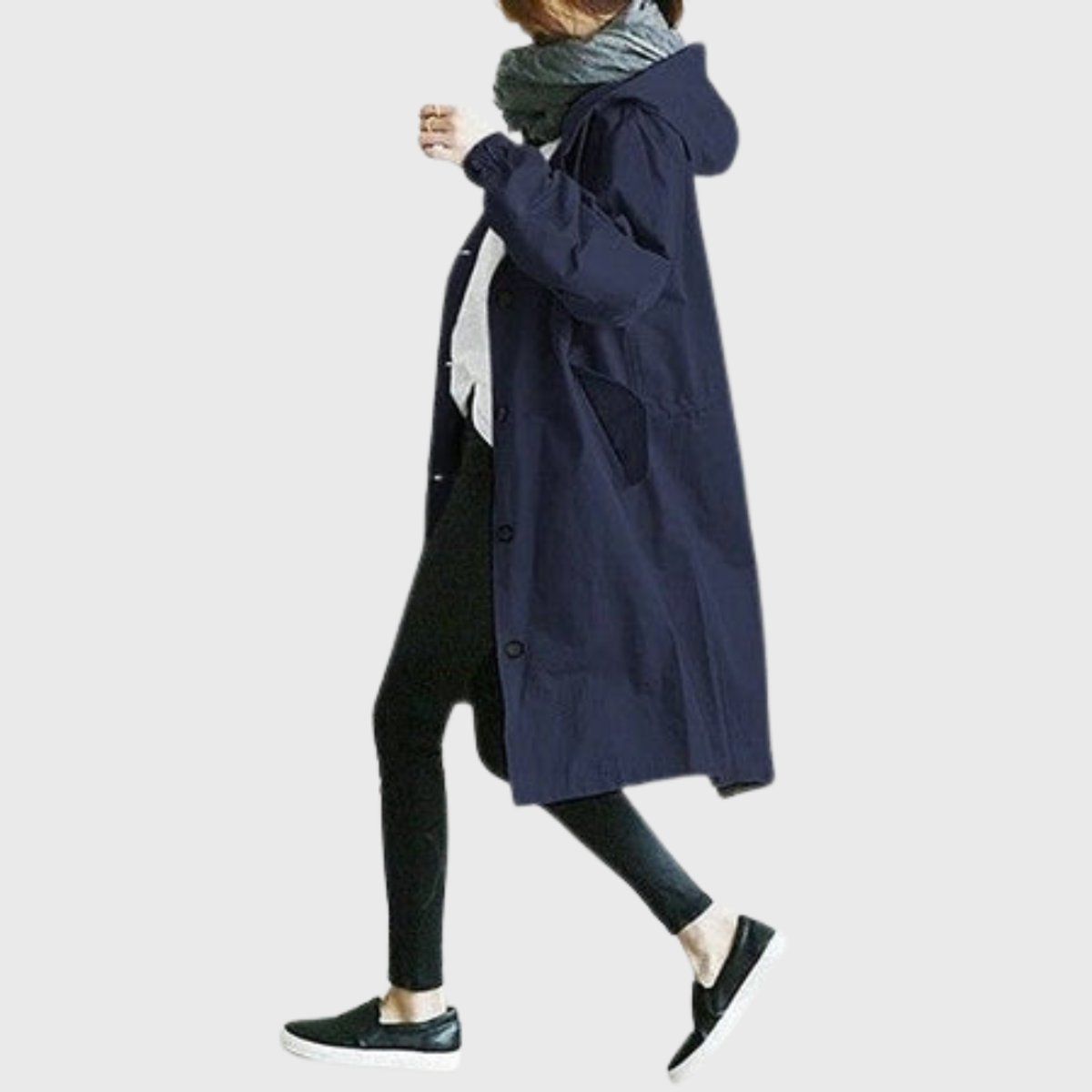 Ottilie | Women's Long Water-Resistant Hooded Trench Coat