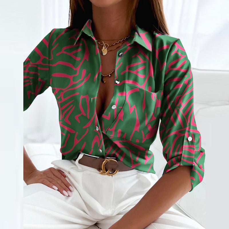 Jessie | Classic Collared Printed Blouse