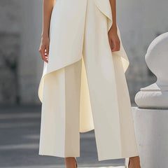 Fiorella draped high-neck jumpsuit
