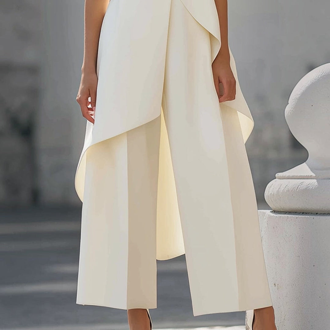 Fiorella draped high-neck jumpsuit