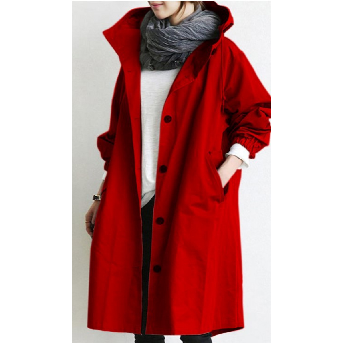 Nadine | Women's Long Hooded Trench Coat