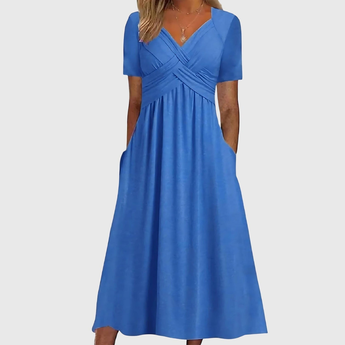 Paula | Classic High-Waisted A-Line Midi Dress