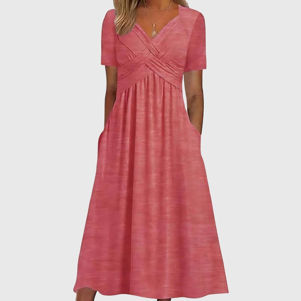 Paula | Classic High-Waisted A-Line Midi Dress
