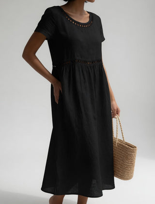 Rosemary cut-out trim midi dress in Black