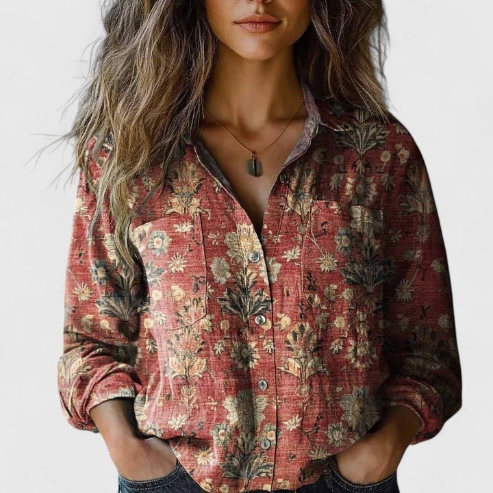 Alaiya | Beautiful And Relaxed Boho Floral Button-Up Blouse