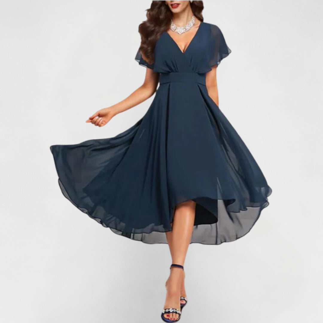 Juliana | Elegant And Flattering V-Neck Midi Dress