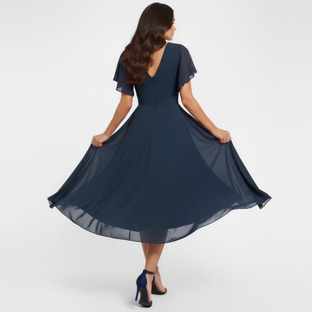Juliana | Elegant And Flattering V-Neck Midi Dress