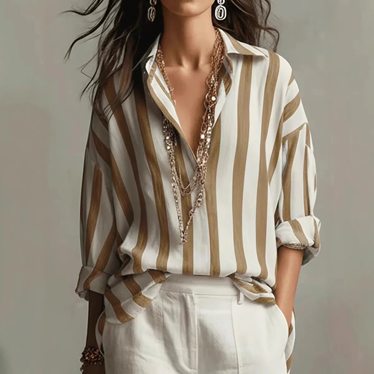 Emily | Relaxed-Fit And Vertical Striped Blouse