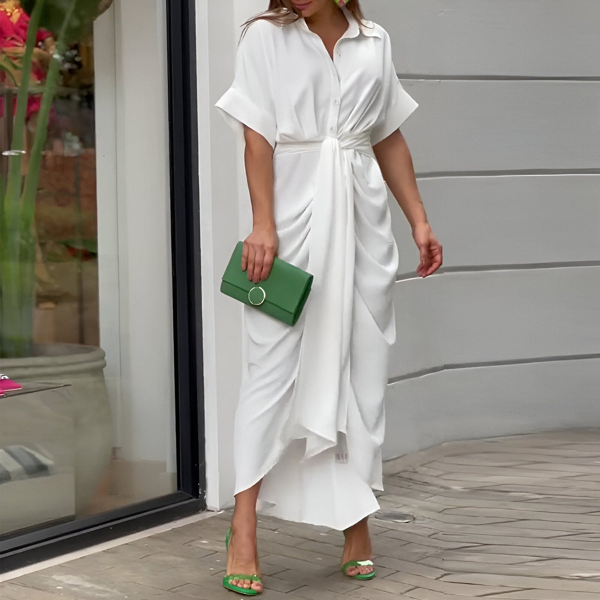 Mariselle | Women's Belted Elegant Midi Dress