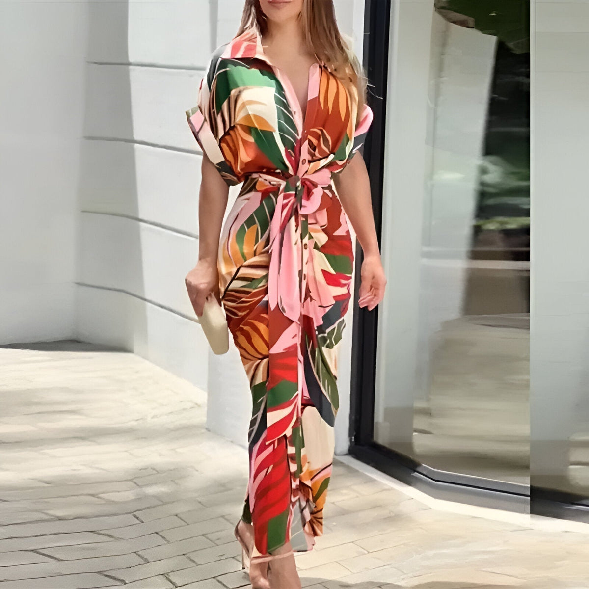 Mariselle | Women's Belted Elegant Midi Dress