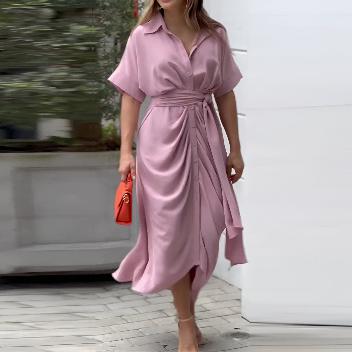 Mariselle | Women's Belted Elegant Midi Dress