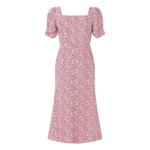 Lunessa | Women's Square Neck Summer Midi Dress