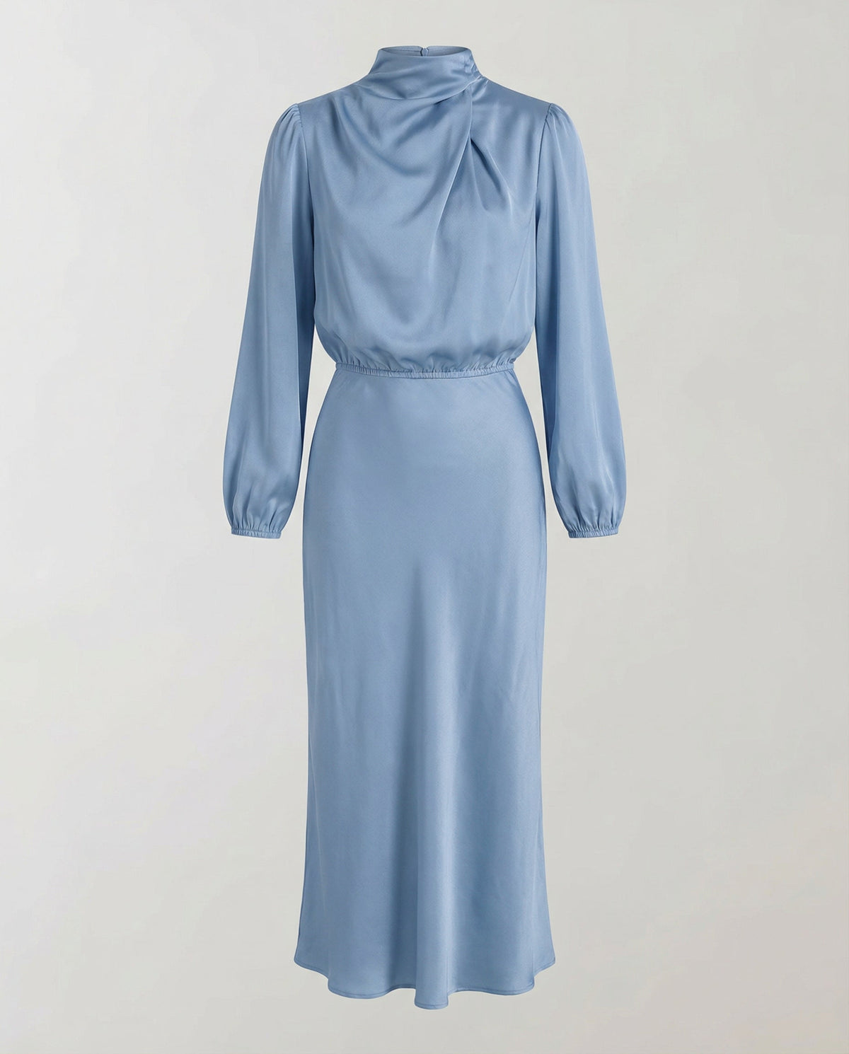 Zora | Elegant Luminous Long-Sleeve Satin Dress