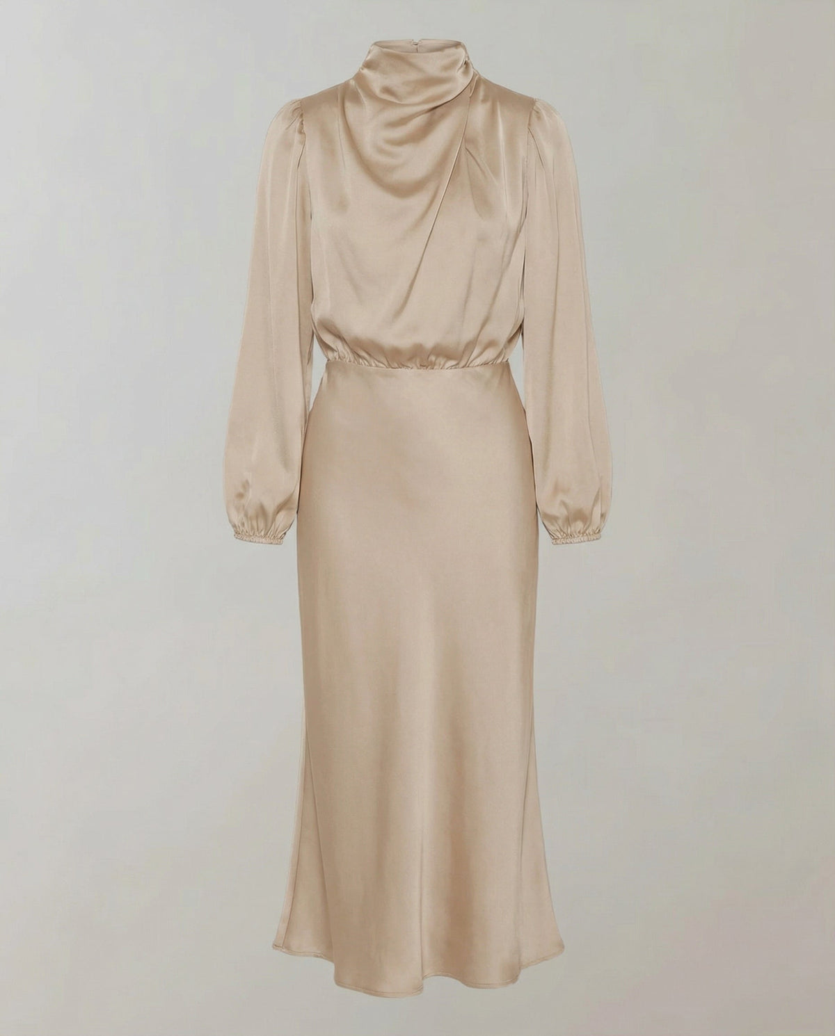 Zora | Elegant Luminous Long-Sleeve Satin Dress