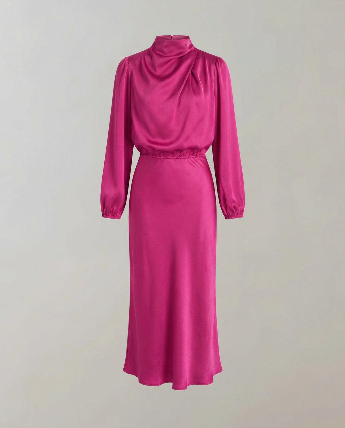 Zora | Elegant Luminous Long-Sleeve Satin Dress