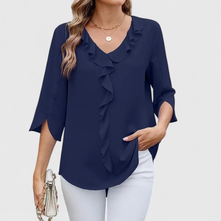 Linda | Comfortable And Elegant Ruffle Chiffon Blouse