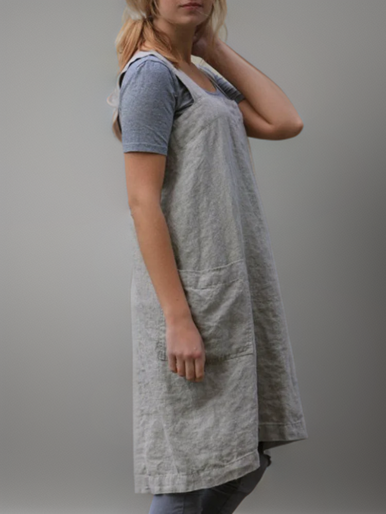 Katrin | Elegant cotton apron dress