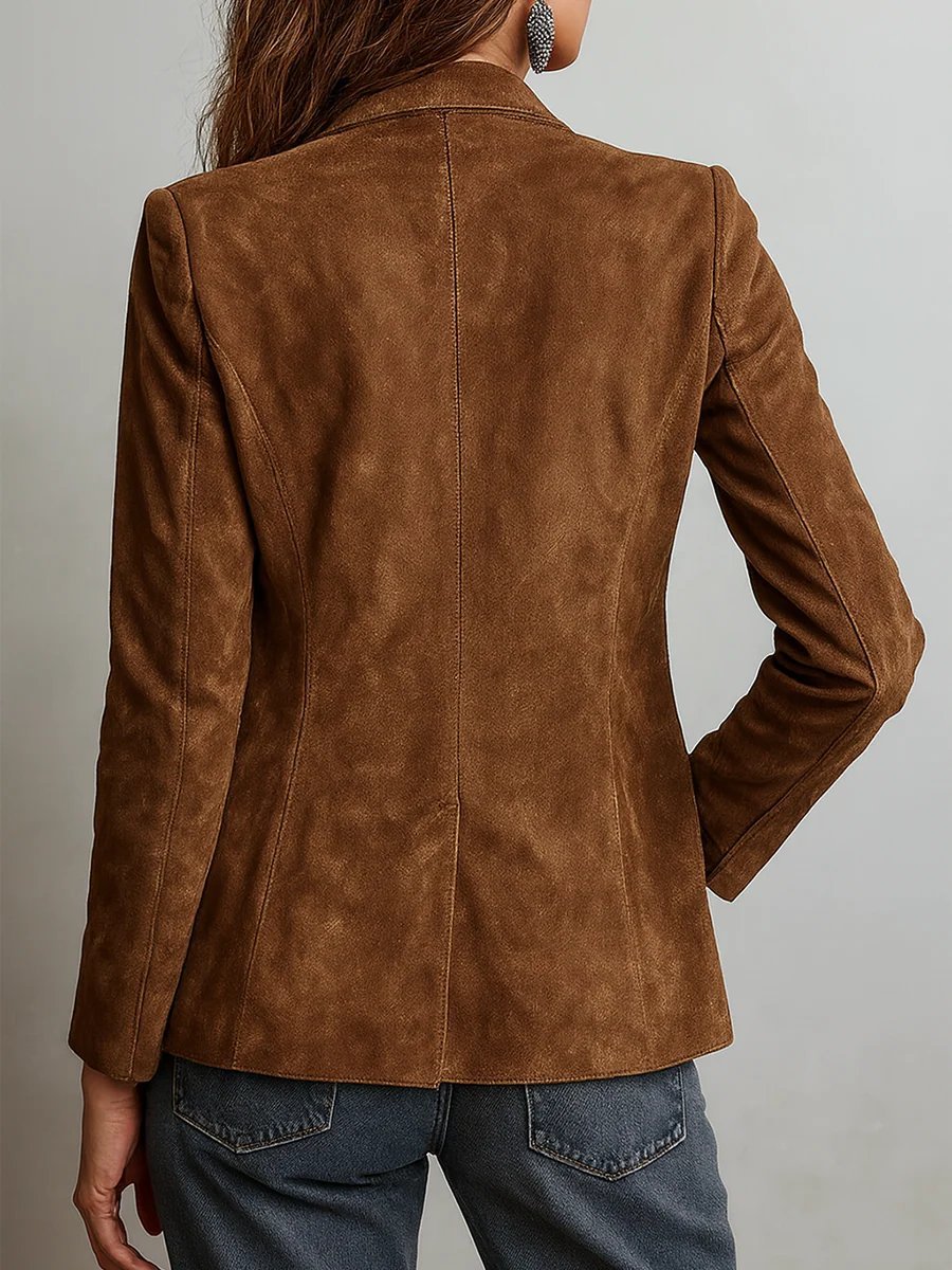 Aspyn | Sophisticated Faux Suede Single-Breasted Blazer